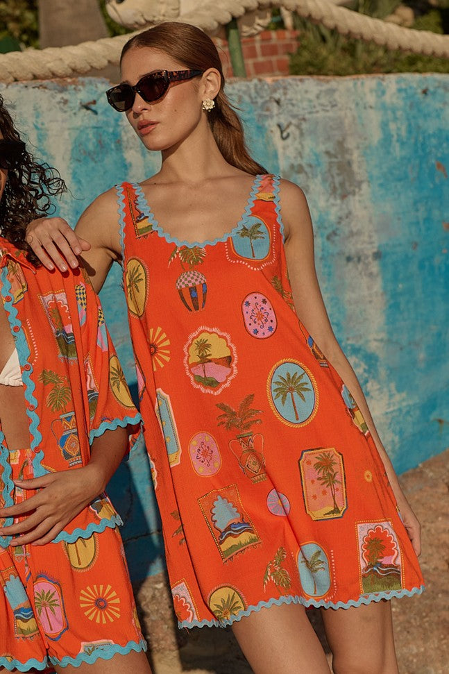 Maury Postcard Auriel Shift Mini Dress