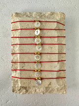 Pearl Initial Red String Choker