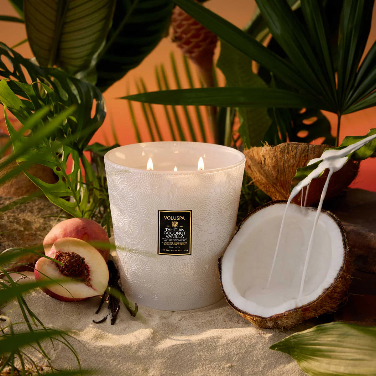 Tahitian Coconut Vanilla 3 wick Hearth Candle