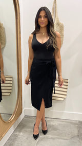 Noelle  Black Midi Skirt