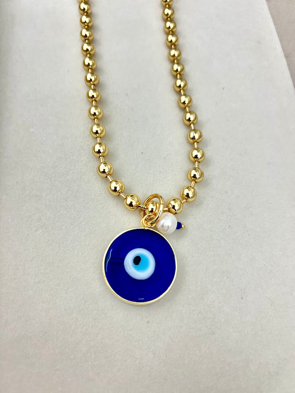 Evil Eye Glass Necklace