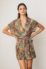 Island Solstice Surplice Waist Tie Romper