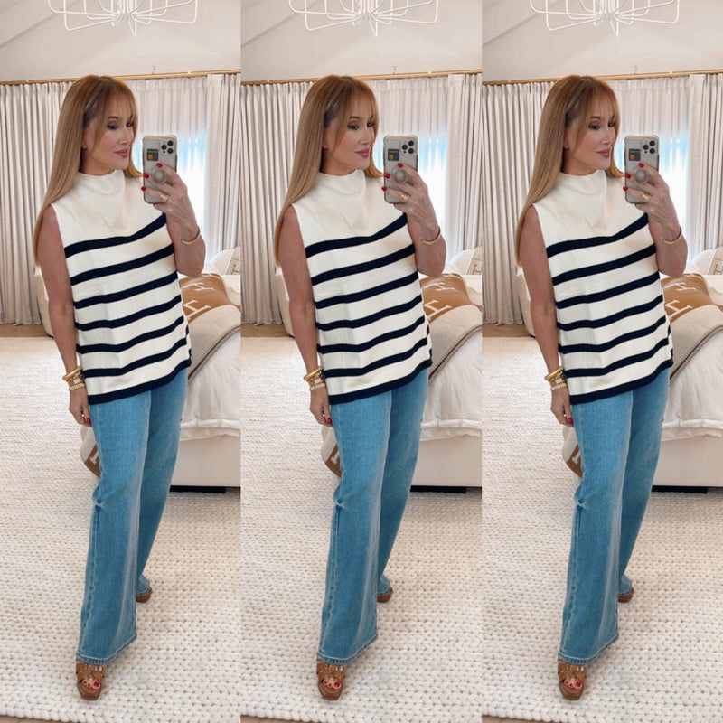 Senara Natural Black High Neck Top - PRINZZESA BOUTIQUE