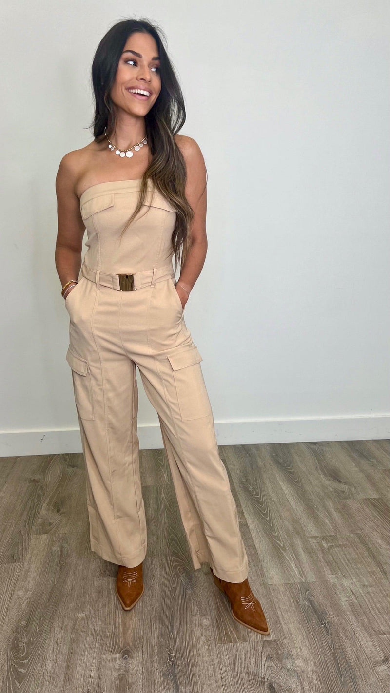 Elwood Camel Jumpsuit - PRINZZESA BOUTIQUE