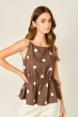SOFT TOUCH POLKA DOT BABYDOLL WAIST TOP