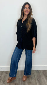 Serafina Linen Button Up Top