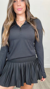 Pleated Tennis Skirt Black