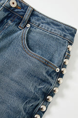 Stud Detail Wide Leg Pants