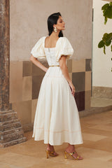 The Artisan Puff Sleeve Midi Dress