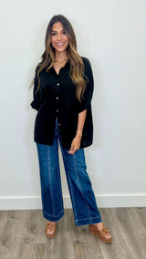 Serafina Linen Button Up Top