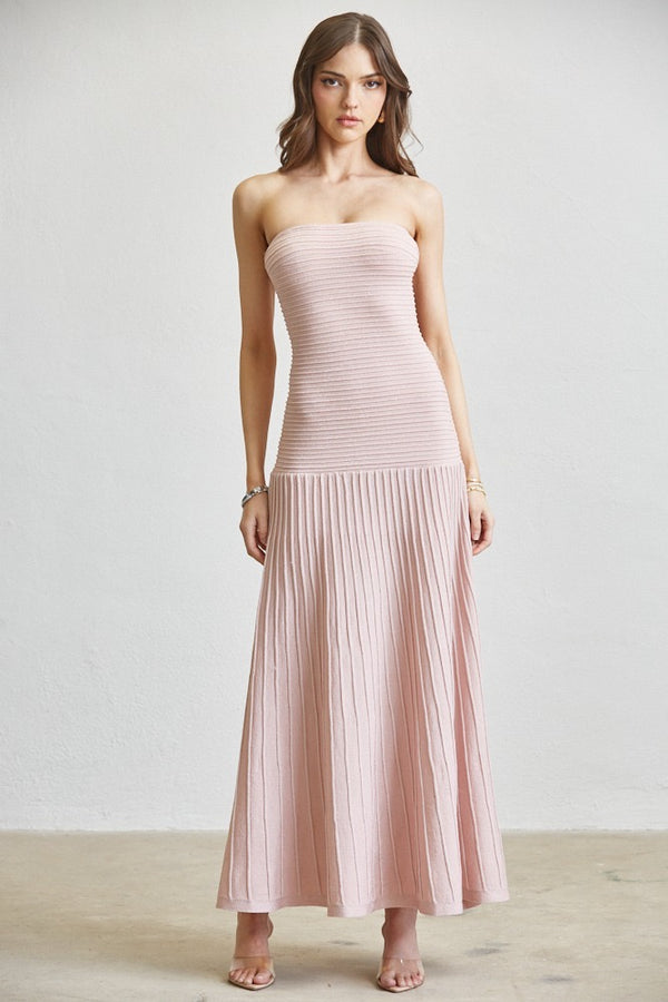 knitted pleated maxi dress Davinia Knit Combo Pleated Maxi Dress in bright palm