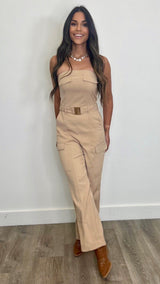 Elwood Camel Jumpsuit - PRINZZESA BOUTIQUE