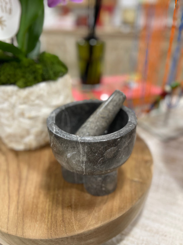 Grey Marble Mortar and Pestle