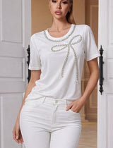 Crystal Bow Sophisticate Top White