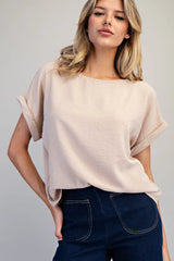 Alley Boatneck Top Taupe