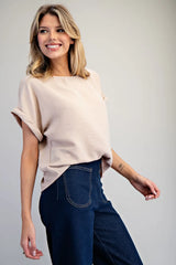 Alley Boatneck Top Taupe