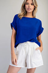 Alley Boatneck Top Royal Blue