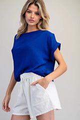 Alley Boatneck Top Royal Blue