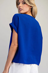 Alley Boatneck Top Royal Blue