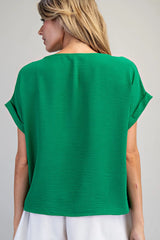 Alley Boatneck Top Kelly Green