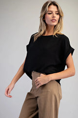 Alley Boatneck Top Black