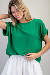 Alley Boatneck Top Kelly Green