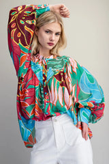 Miami Style Bluson Rain Forest Print