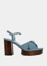 ETTA Denim Wooden Heel