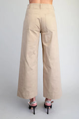Merry Scalloped pocket Trousers in Taupe