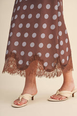 MIDI SKIRT WITH LACE HEM