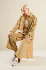 Eli solid woven Jacket Camel