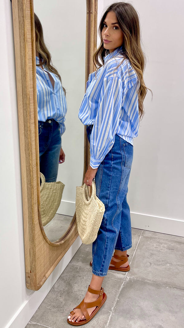 Mayrens Favorite Button Down Blue and White