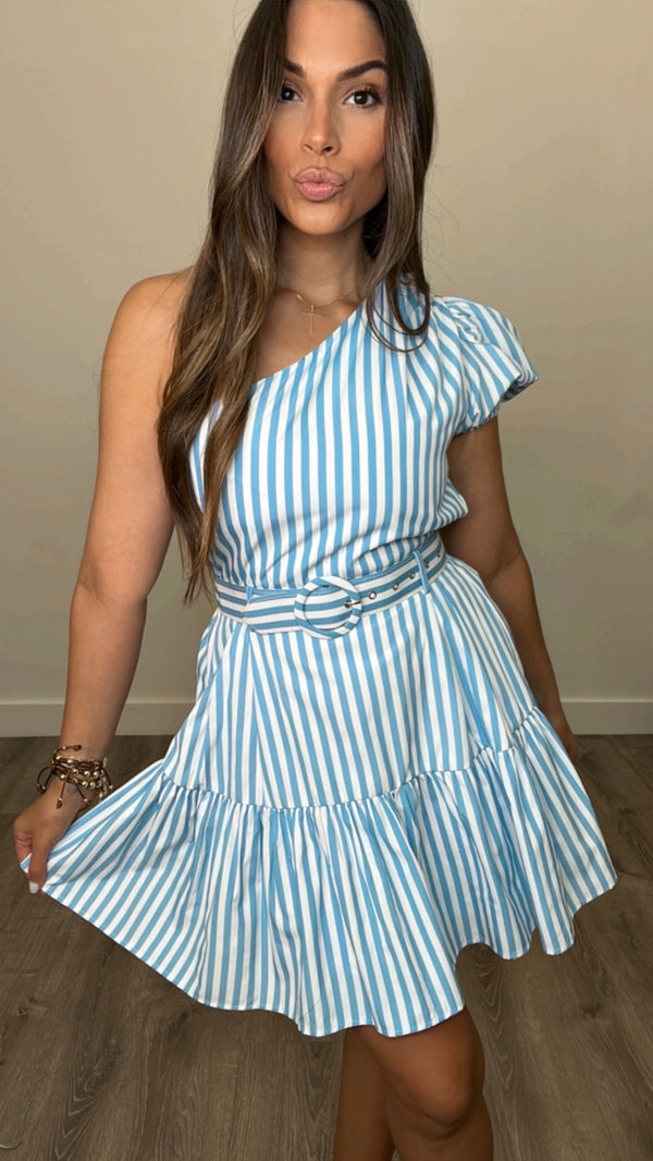 Kalena Blue Striped Dress