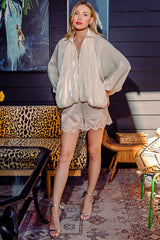 Lace Edge Shorts Almond