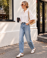 Puff Sleeve Italian Blouse in White