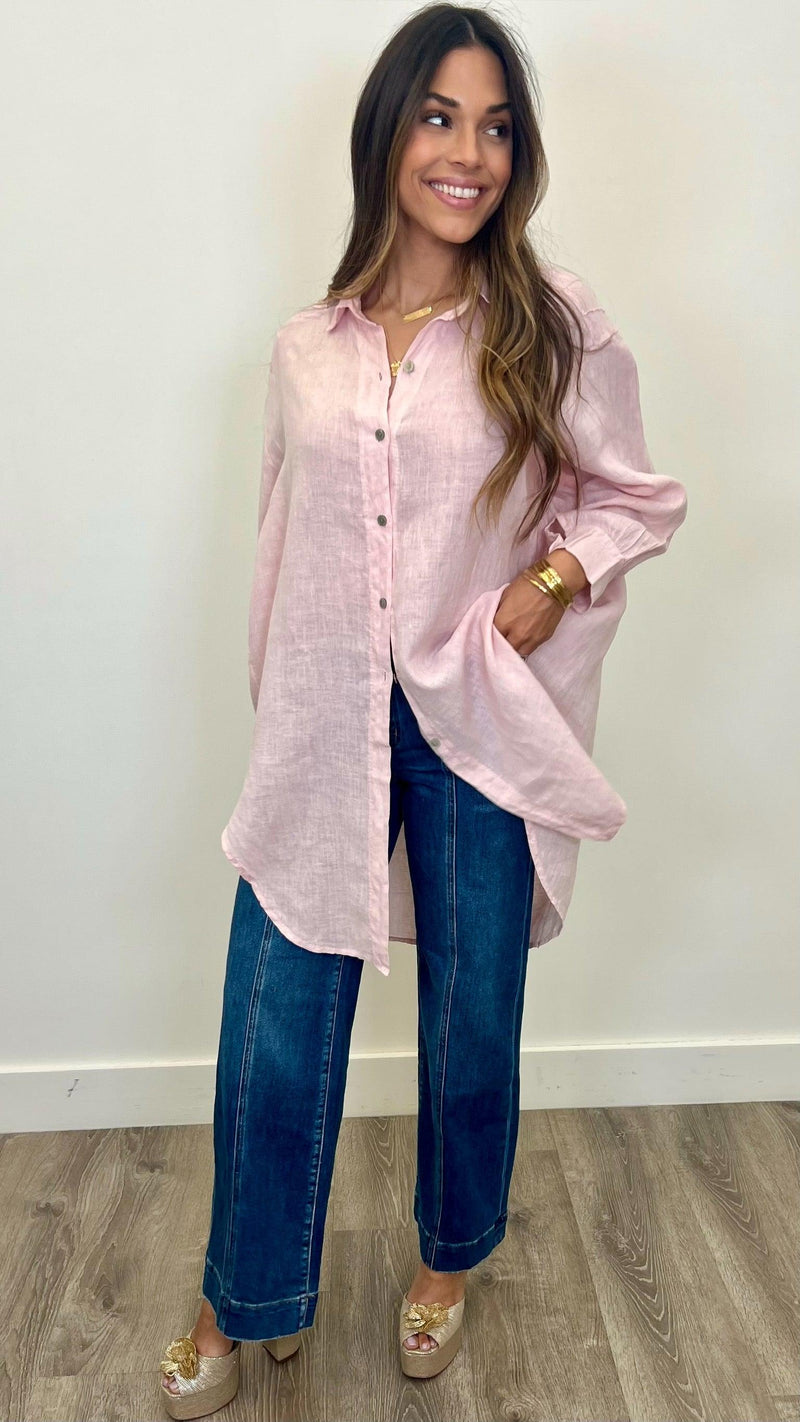 Martina Linen Button Up Dress