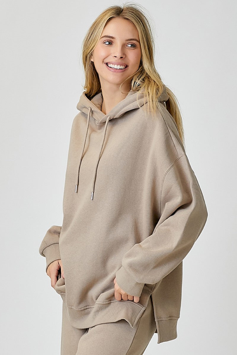 Leilani Oversized Hoodie Sweater Sand - PRINZZESA BOUTIQUE