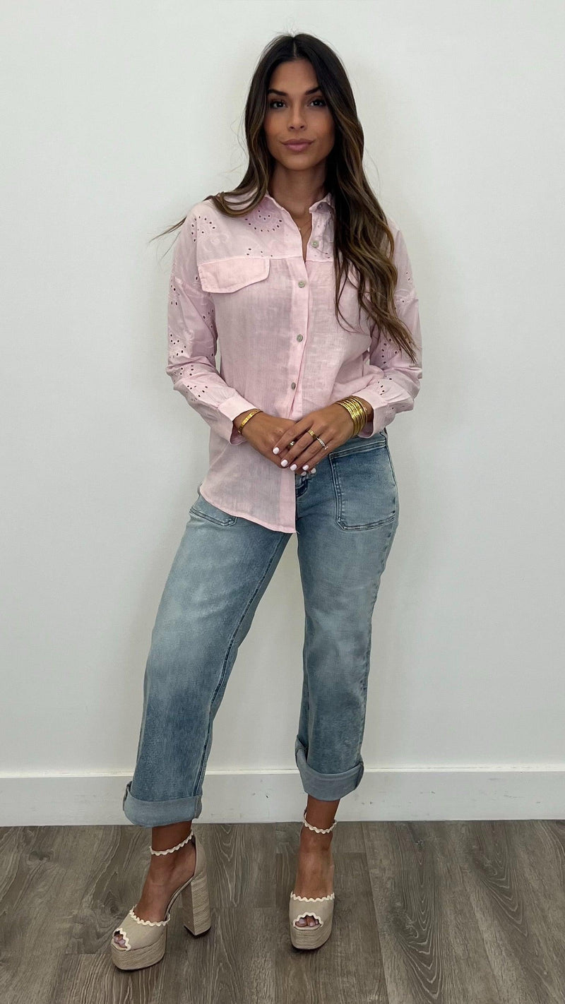 Giuliana Eyelet Top - PRINZZESA BOUTIQUE