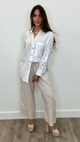 Lucia Linen Button Up Top