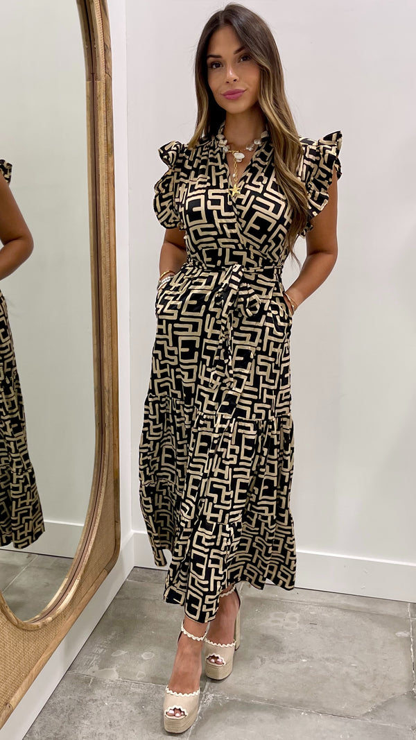 Eracla Gilded Black Dress
