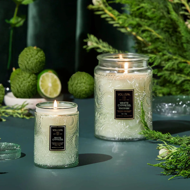 18 OZ LARGE JAR CANDLE WHITE CYPRESS - PRINZZESA BOUTIQUE