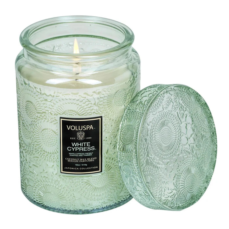 18 OZ LARGE JAR CANDLE WHITE CYPRESS - PRINZZESA BOUTIQUE