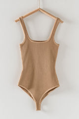 Rory Square Neck Bodysuit in Taupe - PRINZZESA BOUTIQUE