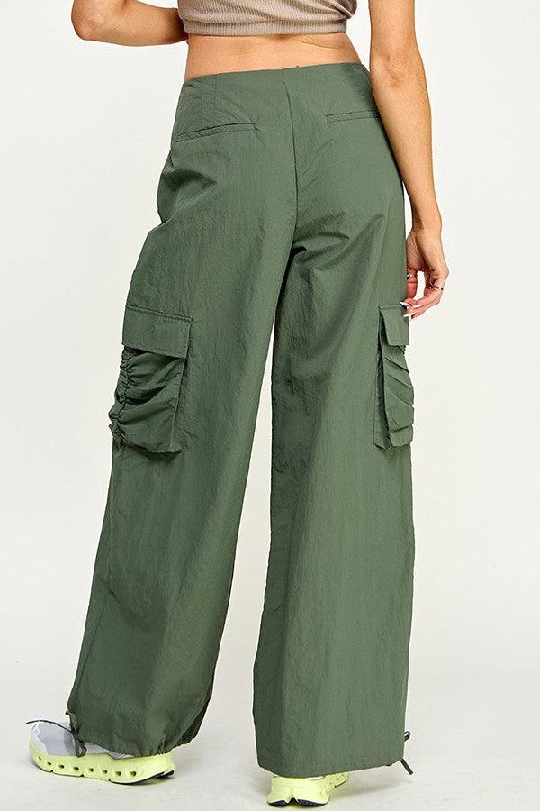 Perry Parachute Pant In Olive - PRINZZESA BOUTIQUE