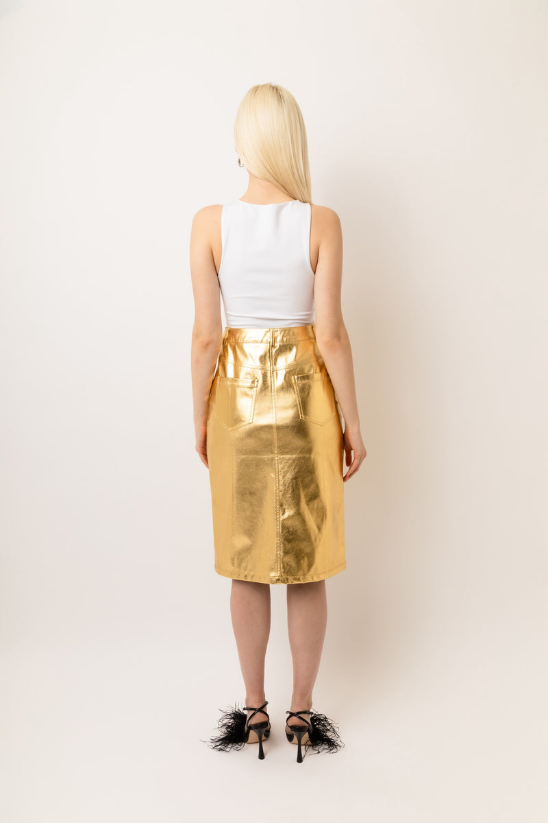 Wild Metallic Gold Skirt - PRINZZESA BOUTIQUE