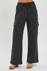 Riley Wide Leg Cargo Washed Black - PRINZZESA BOUTIQUE