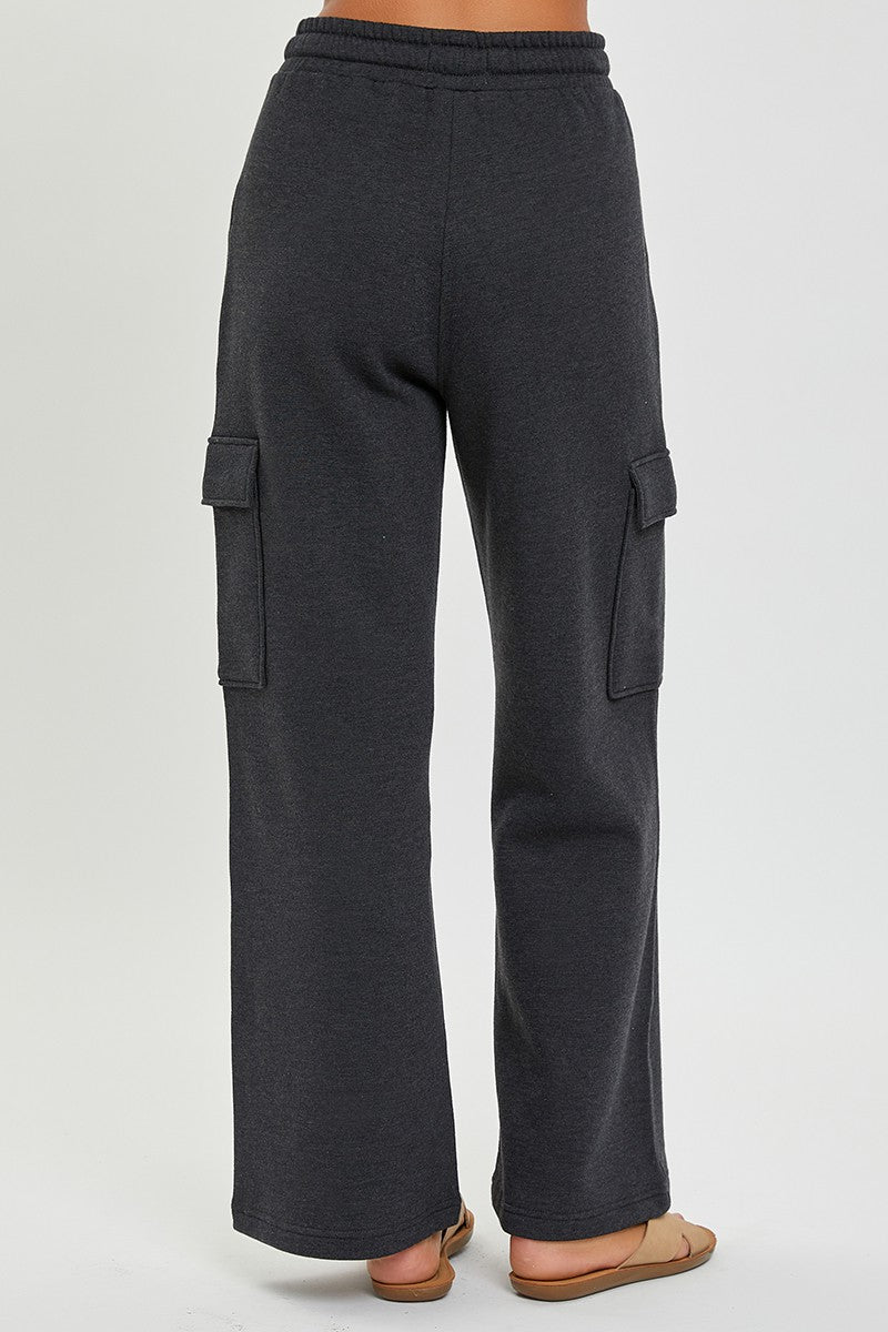 Riley Wide Leg Cargo Washed Black - PRINZZESA BOUTIQUE