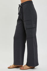 Riley Wide Leg Cargo Washed Black - PRINZZESA BOUTIQUE
