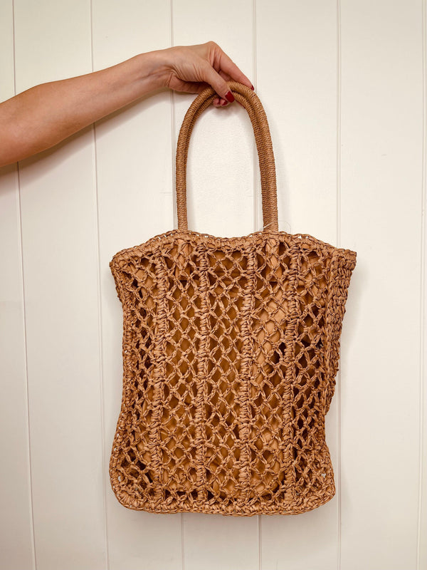 Sol Khaki Woven Tote