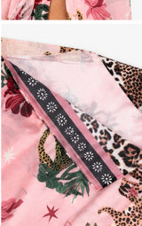 Safari Paradise Wrap Maxi Skirt Pink
